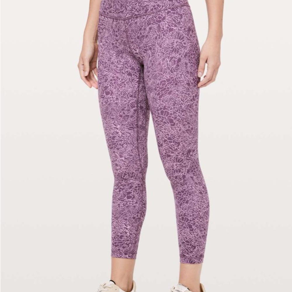 Lululemon Align Pant Sz 4 Arabesque Antoinette Smoky Quartz Purple Floral 25"